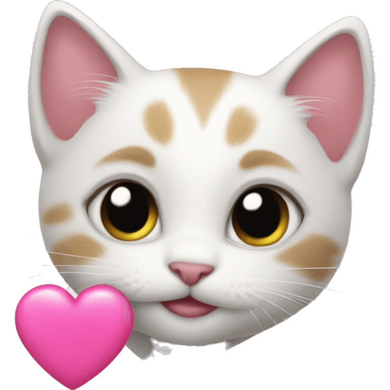 Kitten with a pink heart  emoji