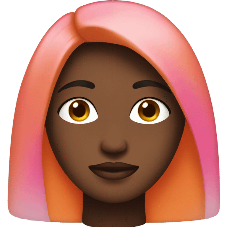 Ombré dark orange and pink head  emoji