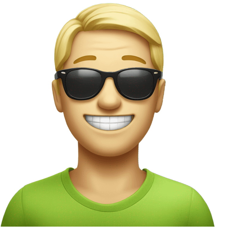 A smiley face with sunglasses saying thanks champ emoji