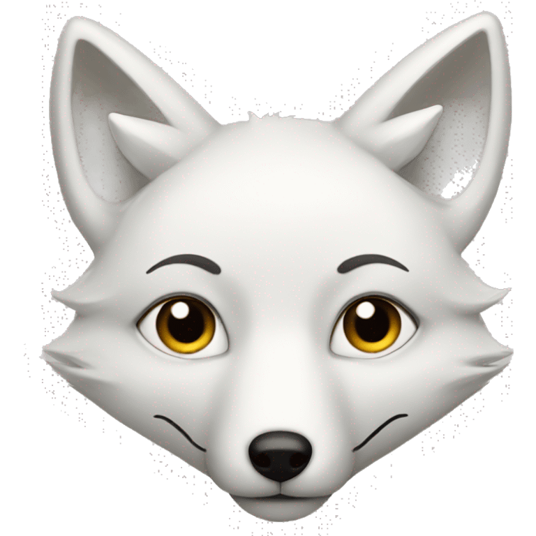 A white fox with 9 big tails  emoji