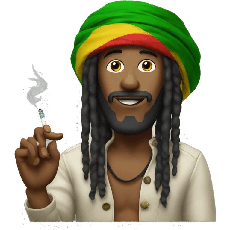 Rasta man with cigarette  emoji