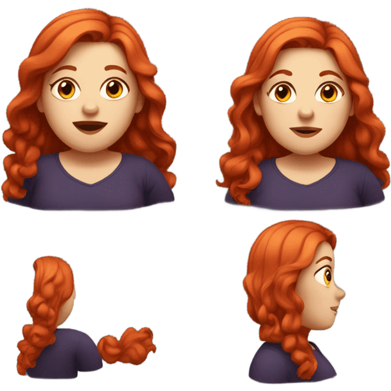 Really obese large red head girl  emoji