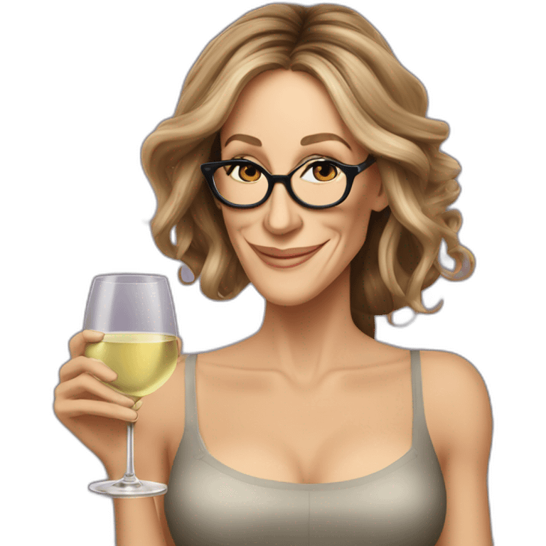  Sarah Jessica Parker with a glass of white wine in her right hand emoji