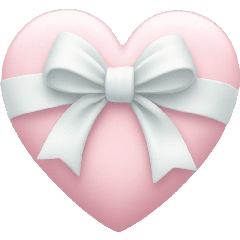 Pastel pink heart with white bow emoji