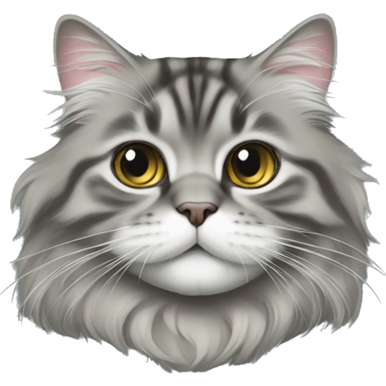 Gray Siberian cat Christmas tree  emoji