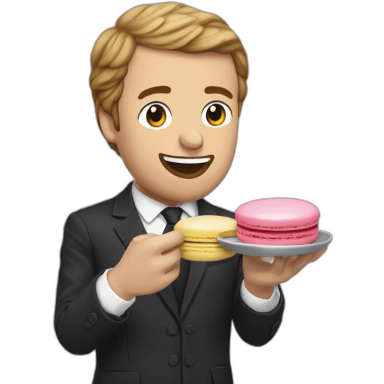 Macron eating macaron emoji