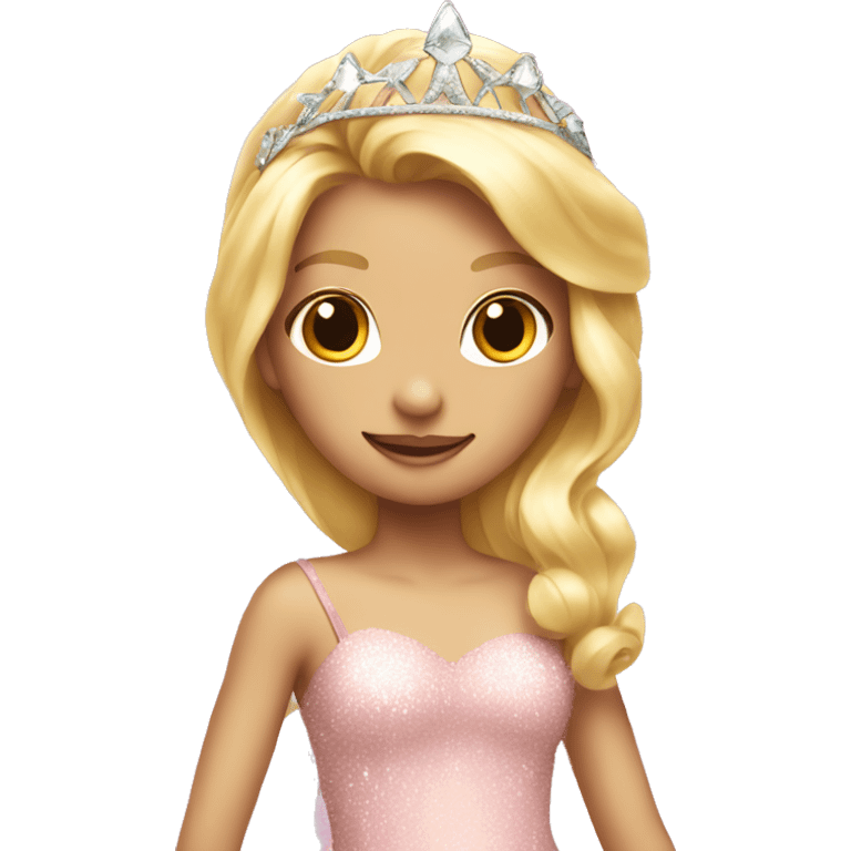 light pink fairy princess sparkly dress blonde emoji