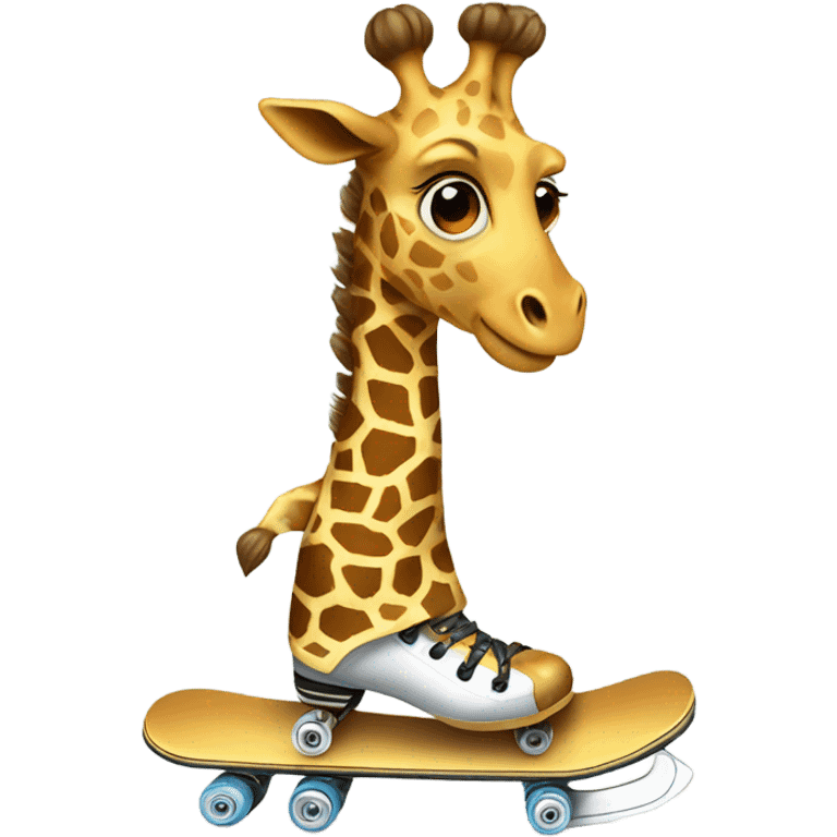 Giraffe on skates emoji