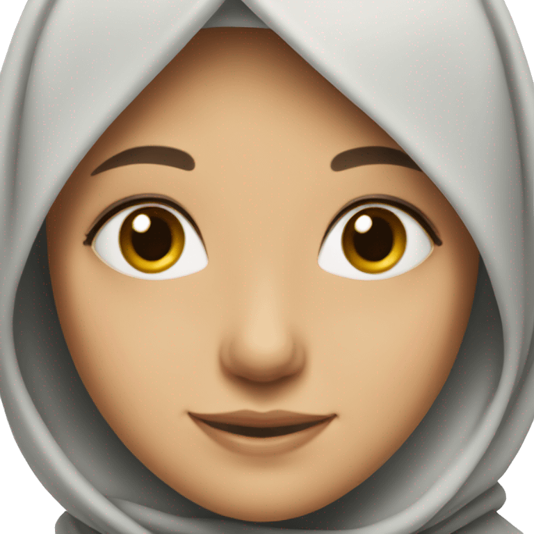 girl with hijab with brown eyes smiling  emoji