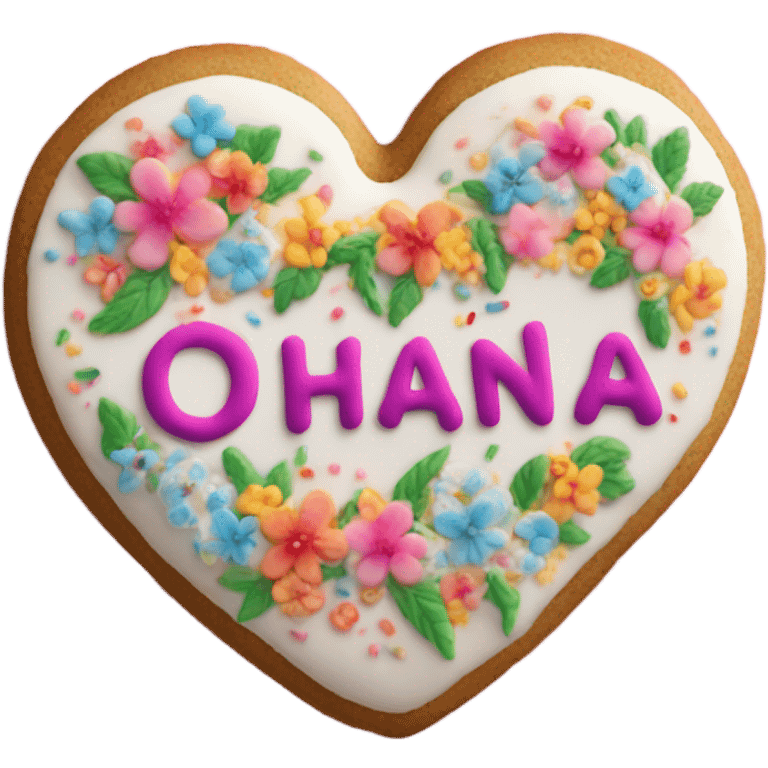 Cookie heart with ohana emoji