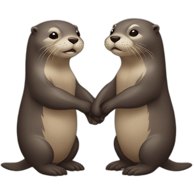 Otters holding hands emoji