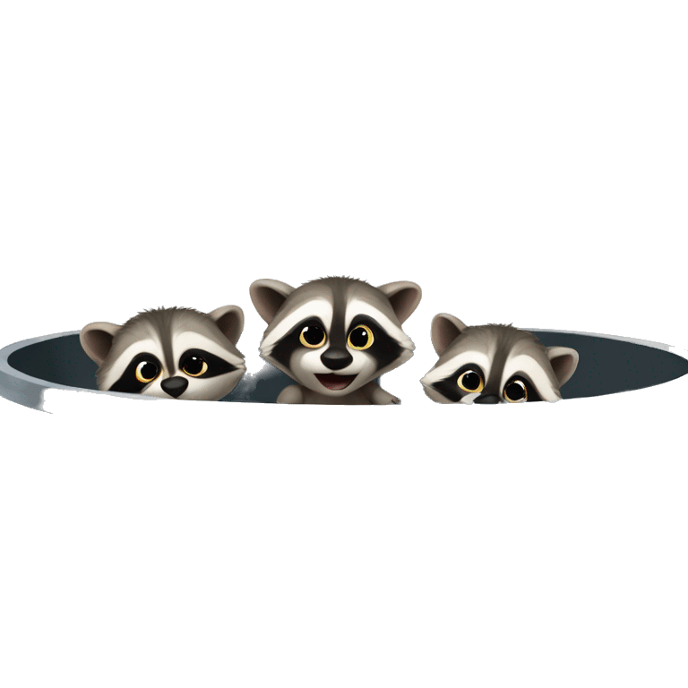 Baby raccoons in a garbage can emoji