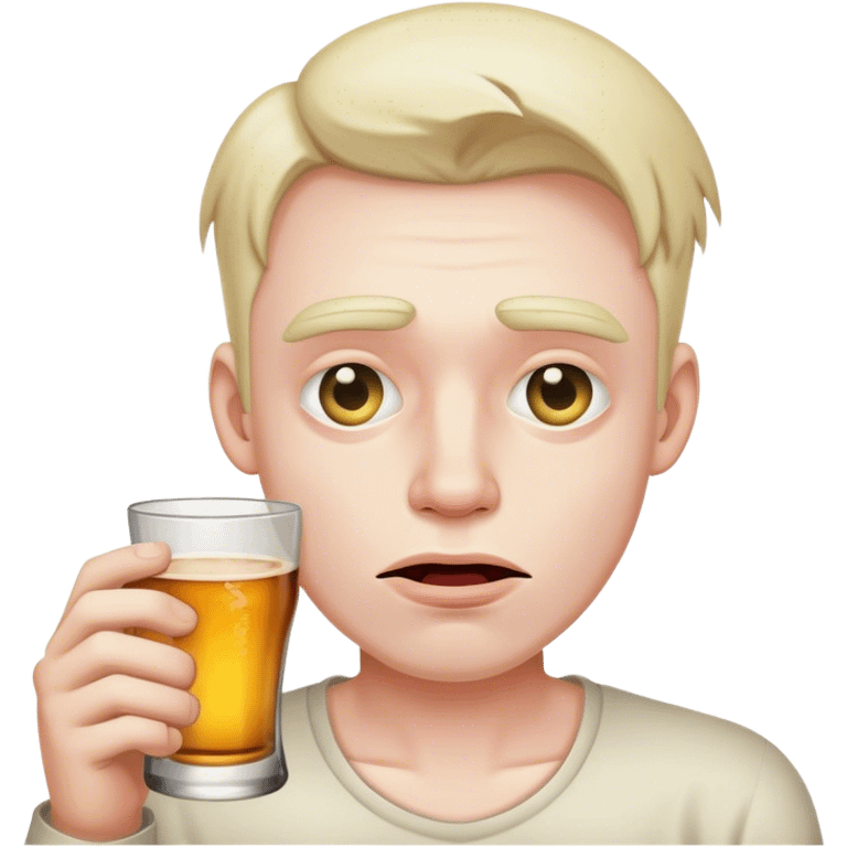 realistic portrait of a male drunk emoji