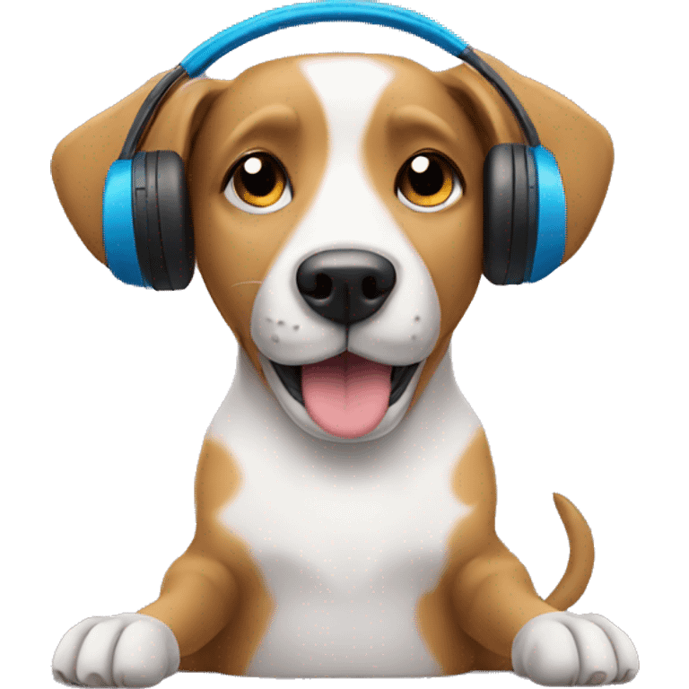 Dog listening to music  emoji