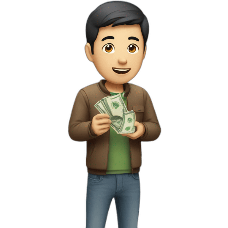 asian man giving tip money emoji