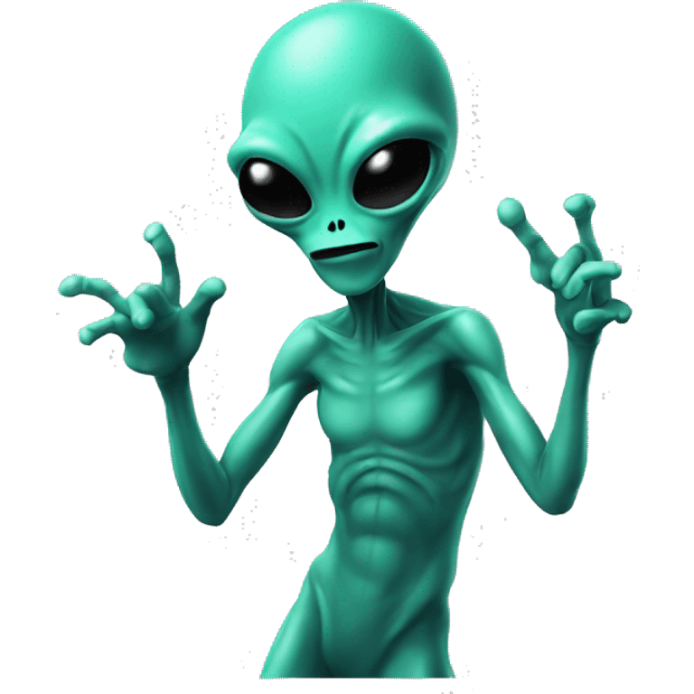 Alien doing a dab emoji