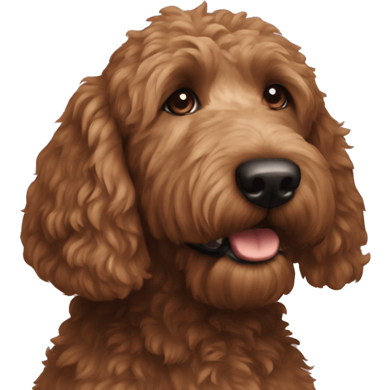 dark brown golden doodle emoji