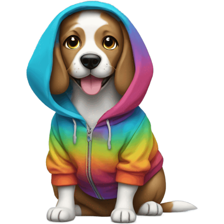 Dog wearing a hoodie emoji