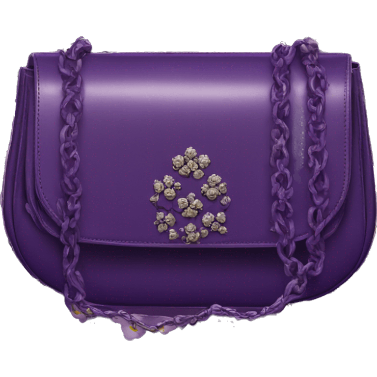 Deep purple dior purse with gothic florals   emoji