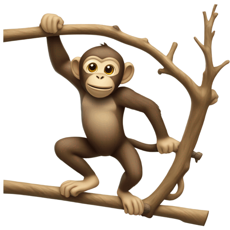 Monkey playing hockey on top of trees emoji