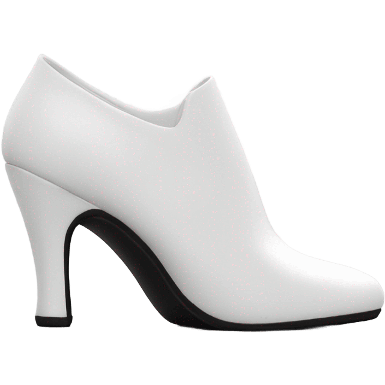 white latex mid heel shoe back view emoji