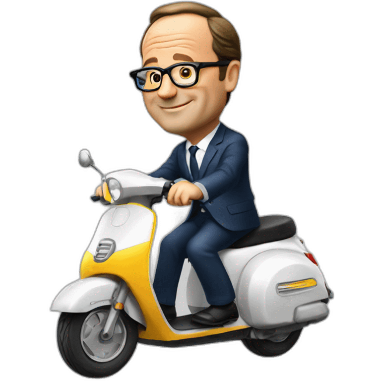 Hollande sur un scooter emoji