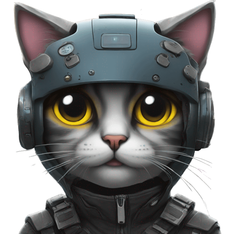 Cat in city, cyberpunk style  emoji