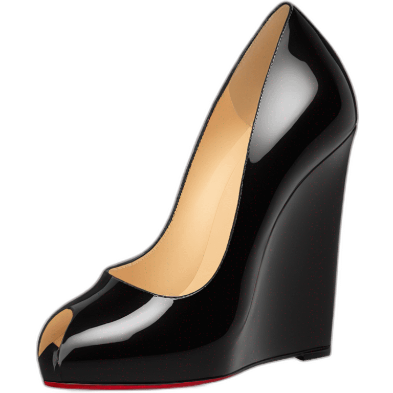 WEDGE heel LOUBOUTIN black PATENT emoji