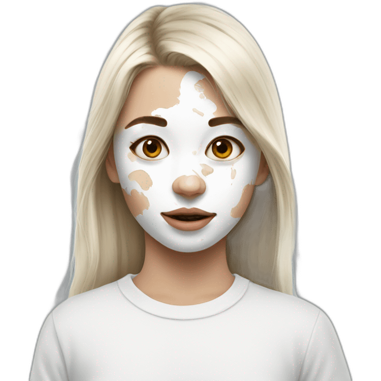 girl with white paint stains on face emoji