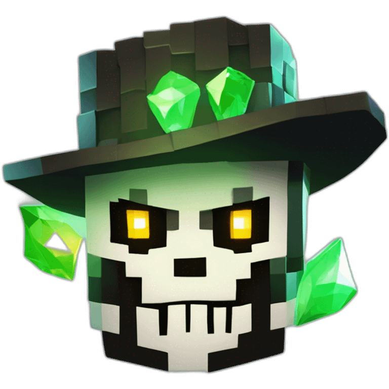 Pixel Minecraft Fedora Halloween Witcher Skeleton Diamond Obsidian Emerald Flame Shiny Glow Reward Legendary Unique Epic Mystery emoji