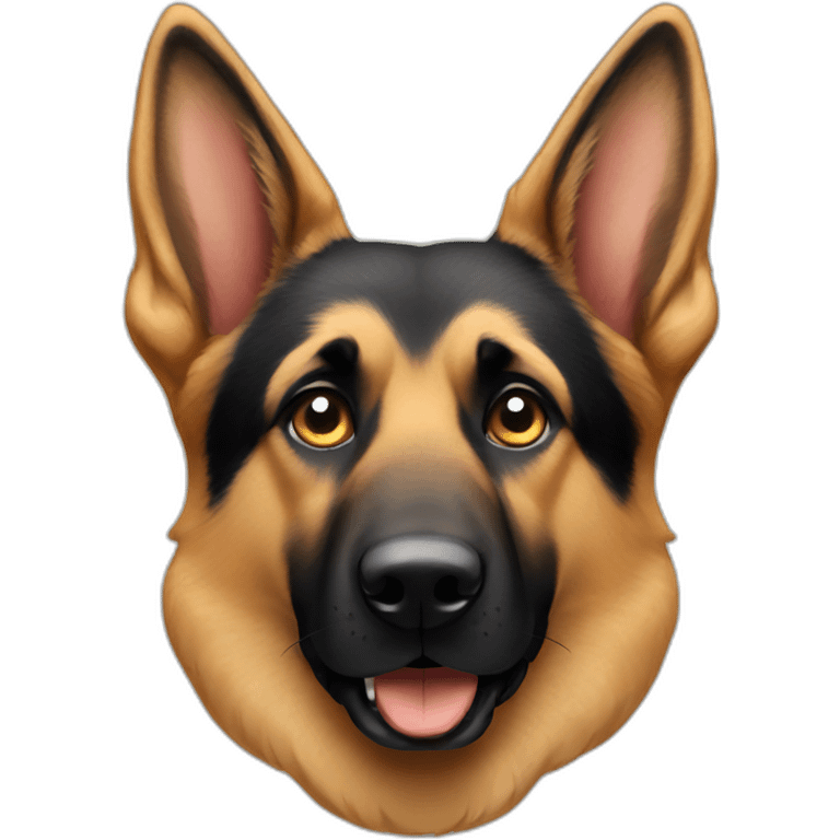 German shepherd with right ear folded emoji