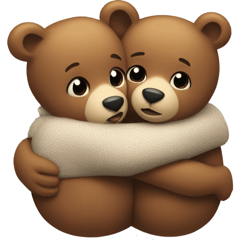 two bears hugging each other brother and sister cozy emoji