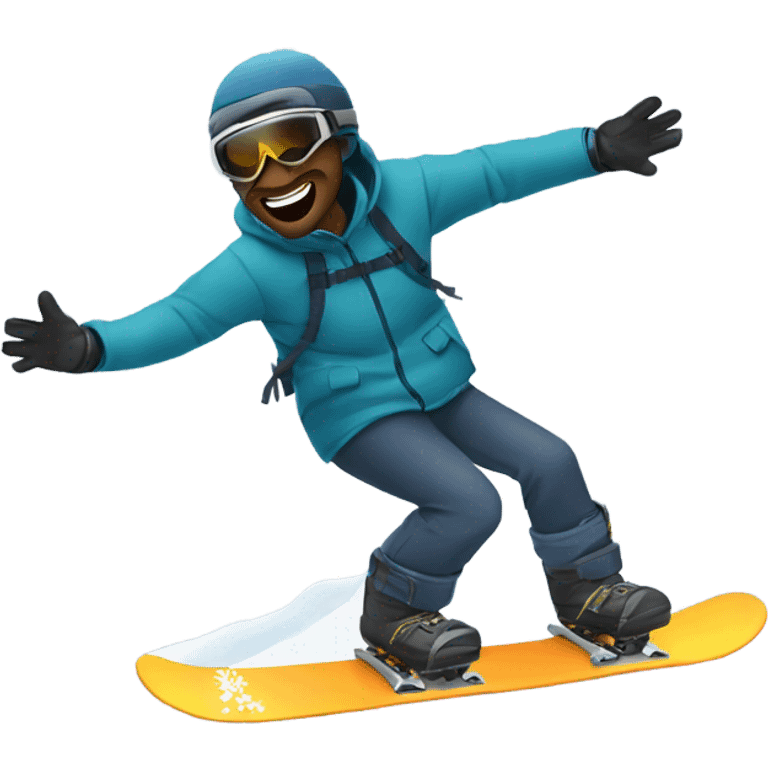 Guy snowboarding in the mountains  emoji