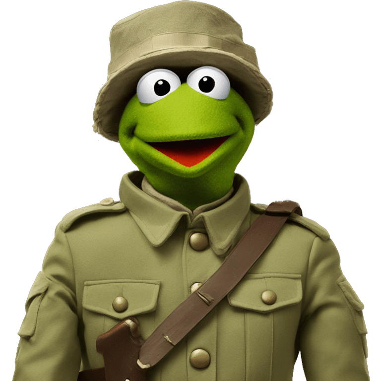 Kermit the Frog is a soldier emoji