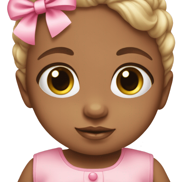 Baby girl with pink bow emoji