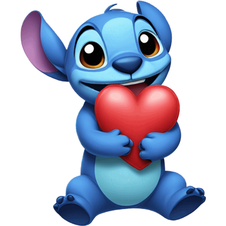 Stitch with heart emoji