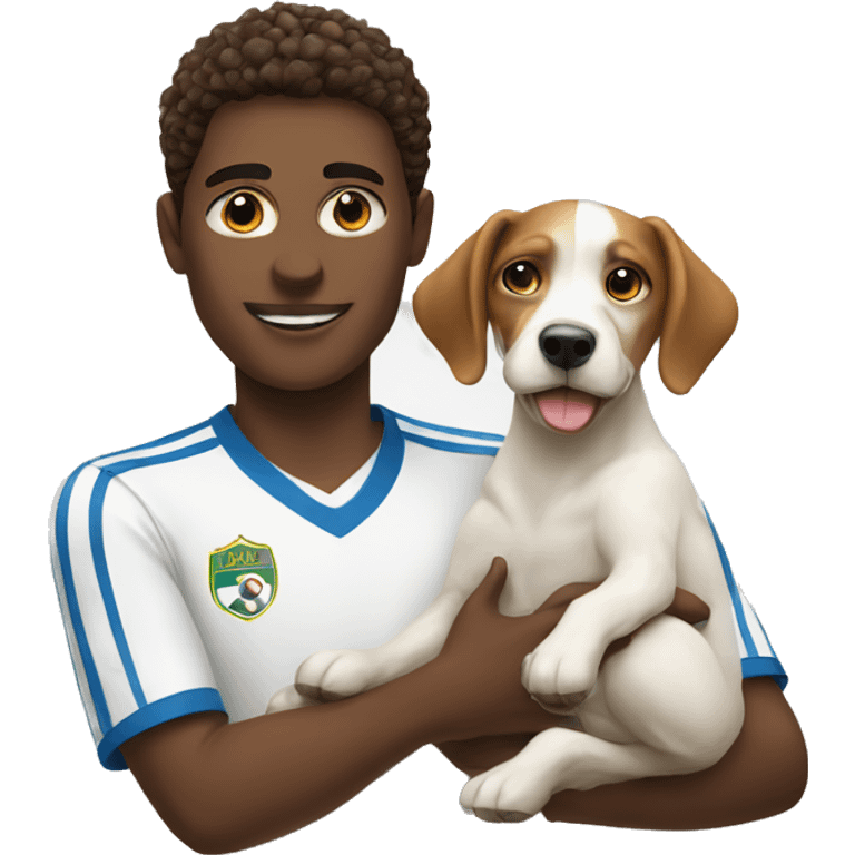 a soccer player with a dog emoji