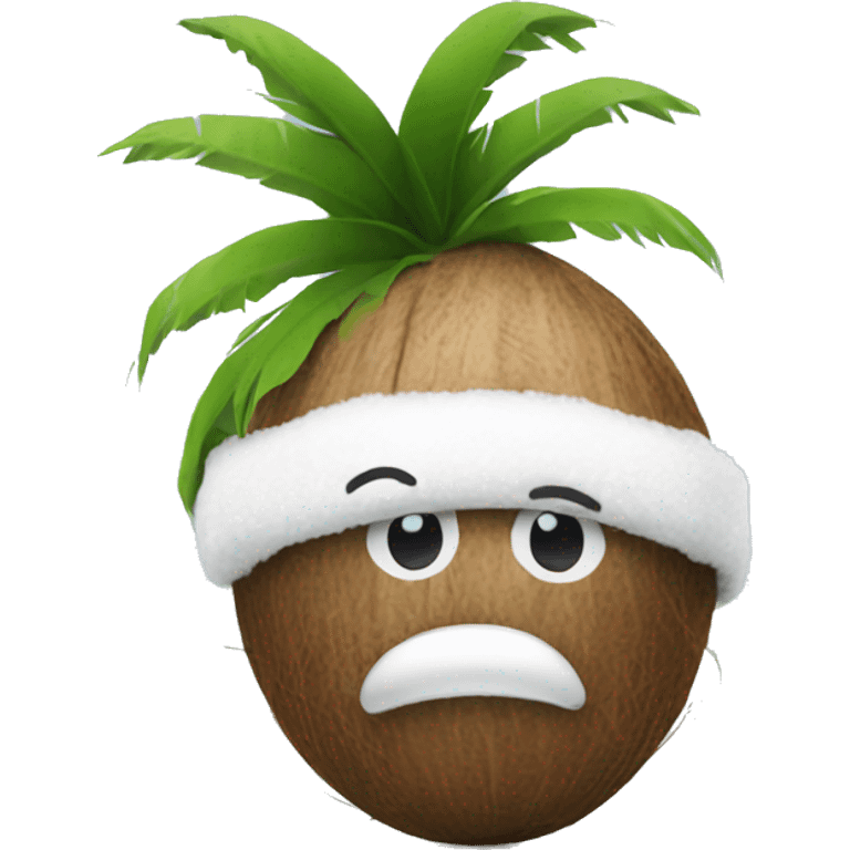 Coconut wearing winter hat emoji