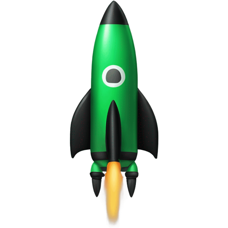 green and black rocket ship ios stile emoji