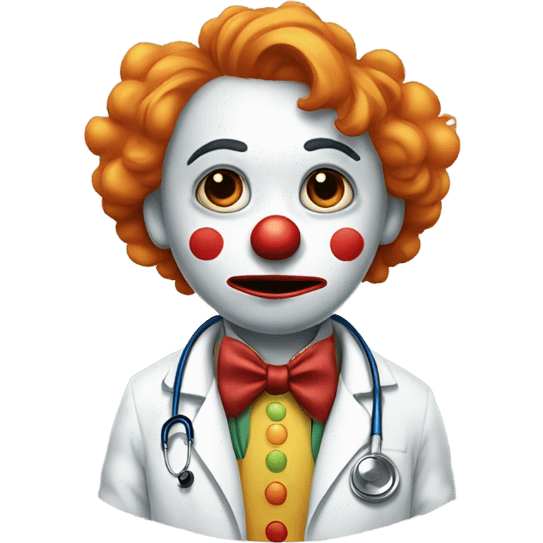 young doctor clown sad stressed emoji