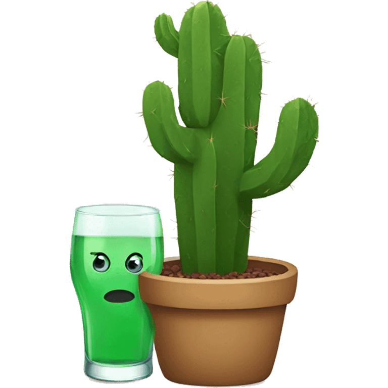 Cactus drinks alcohol emoji