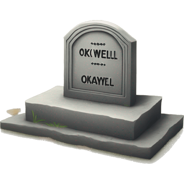 tombstone that says "okaywell" on it emoji