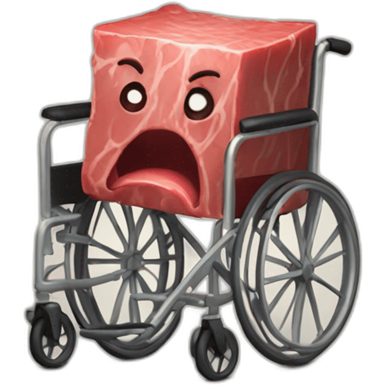 Sad meat cube angry blood big wheelchair emoji