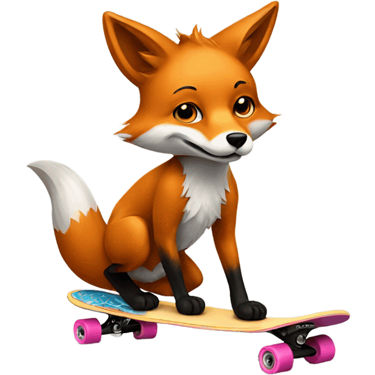 Fox on skateboard emoji