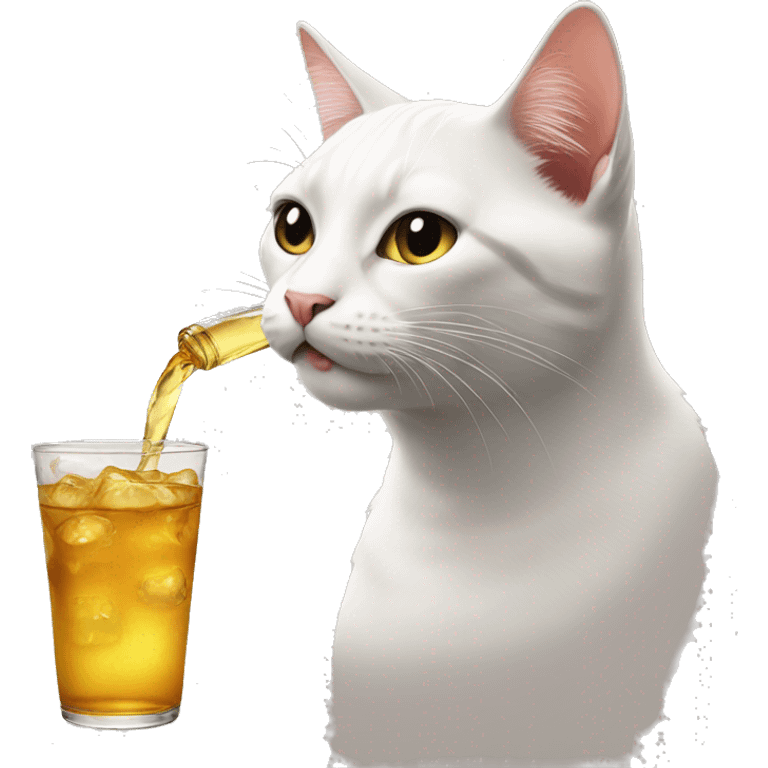 Cat drinks emoji