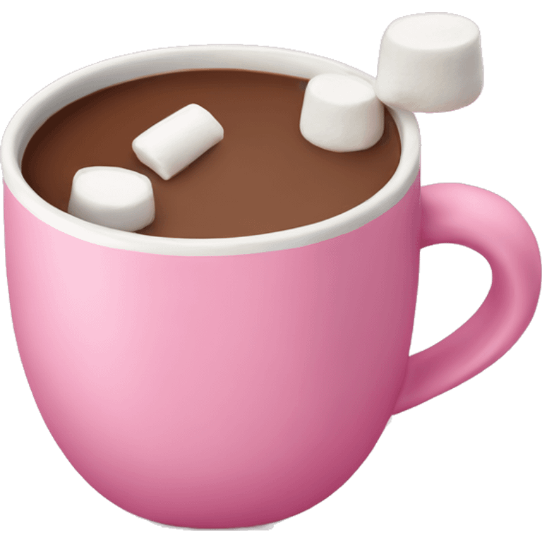 Hot chocolate with marshmallows in a little pink coffee cup emoji