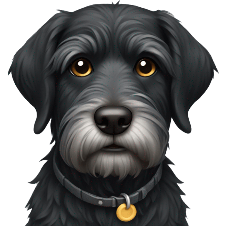 Black wire-haired dog emoji