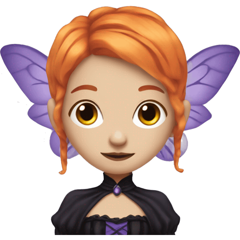 Gothic fairy with Orange hair and violet dress emoji