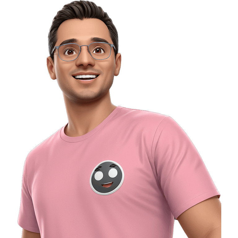 smiling boy in pink shirt emoji