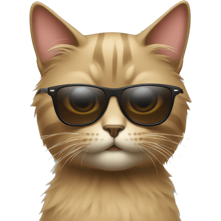 a cat with hair and sunglasses  emoji